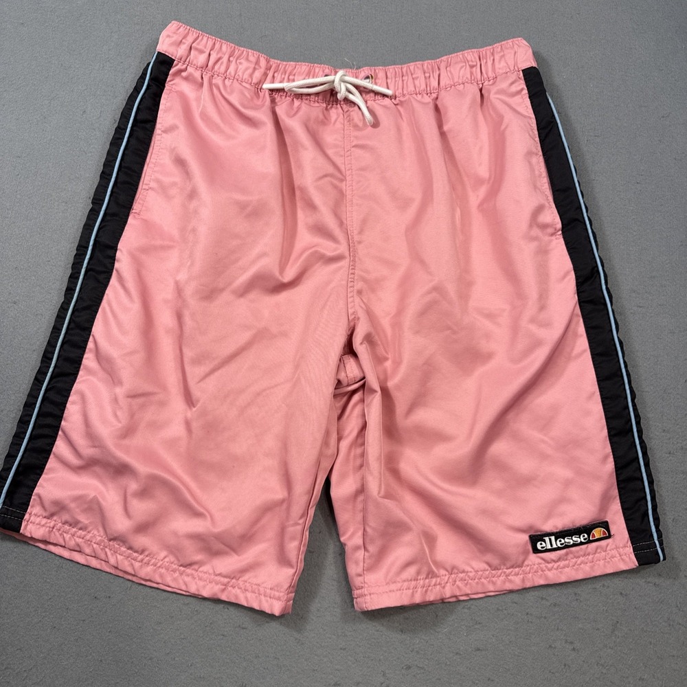 Ellesse Hybrid Swim Trunks Men's Shorts Medium 28"Waist Pink Striped Athletic